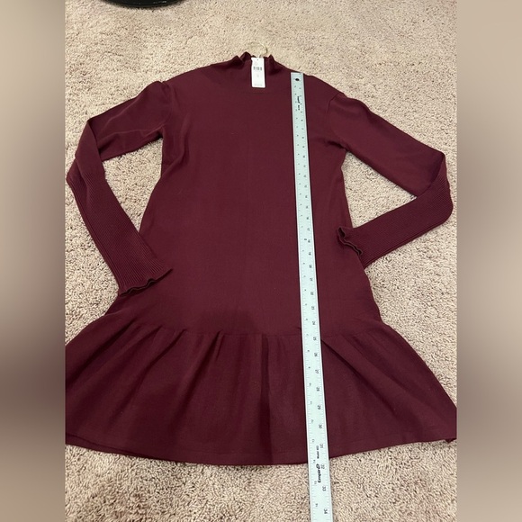 NWT new medium Anthropologie sundays Andes sweater dress burgundy mock neck - Picture 15 of 16